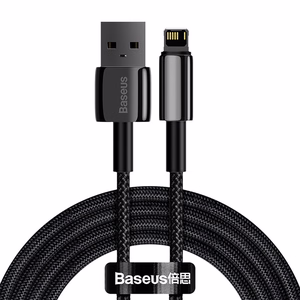 Baseus Tungsten Gold Kaapeli USB - Lightning 2.4A 2m (musta)