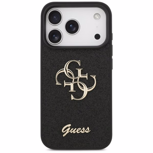 Guess Fixed Glitter Big 4G Suojakuori iPhone 17 Prolle - musta