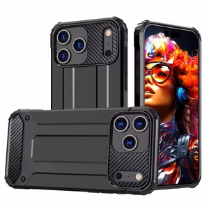 Hybrid Armor Suojakuori iPhone 17 Pro Max:lle - musta