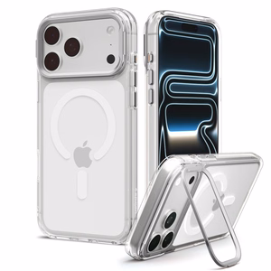 Spigen Ultra Hybrid Optik S MagSafe -suojakuori iPhone 18 Pro Max / 17 Pro Max -malleille, läpinäkyvä hopeanvärinen