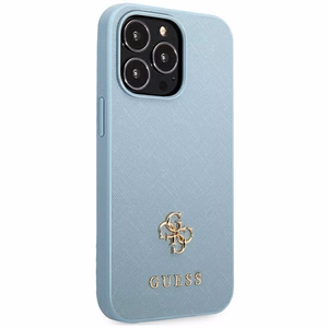 Guess Saffiano 4G Small Metal Logo Suojakuori iPhone 13 Pro / 13:lle - sininen