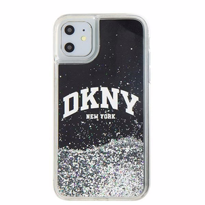 DKNY Liquid Glitter Big Logo Suojakuori iPhone 11 / Xr:lle - musta