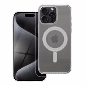 Suojakuori iPhone 15 PRO MAX:lle Clear Mag Cover (STR) yhteensopiva MagSafen kanssa läpinäkyvä