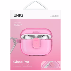 Uniq Glase Pro Suojakuori AirPods Pro 2:lle - vaaleanpunainen