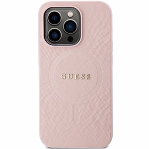 Guess GUHMP14LPSAHMCP kotelo iPhone 14 Pro - vaaleanpunainen Saffiano MagSafe