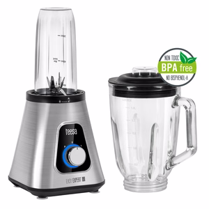 EASY EXPERT GO -tehosekoitin, 1300 W, 1,5 l:n lasikannu ja 600 ml:n matkamuki