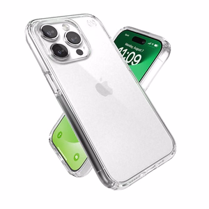 Speck Presidio Perfect-Clear suojakuori iPhone 15 Pro -laitteelle, läpinäkyvä