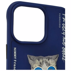 NIMMY Suojakuori GLASSES COOL CAT iPhone 15 Pro:lle sininen
