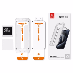 Crong EasyShield 2-Pack karkaistut näytönsuojalasit iPhone 16 Plus / 15 Plus -laitteelle, 2 kpl