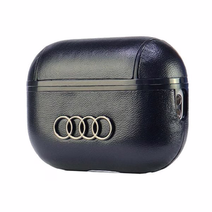 Audi Nahkainen Big Logo AirPods Pro 2 Suojakuori Musta/Musta AU-APP2-GT/D3-BK