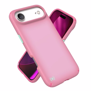 Speck Presidio Lux MagSafe suojakuori iPhone Air -laitteelle, Ibis Pink / Dark Ibis / Kanom Green -värinen