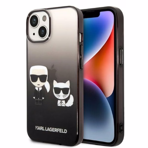 Karl Lagerfeld KLHCP14STGKCK iPhone 14 6.1 kovakuori musta / musta Gradient Ikonik Karl & Choupette