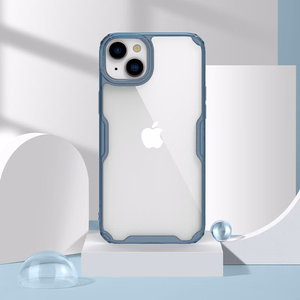 Nillkin Nature Pro TPU Suojakuori iPhone 15 Plus:lle läpinäkyvä sininen