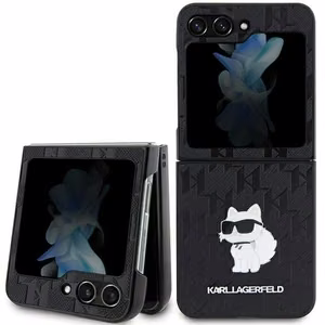 Karl Lagerfeld suojakuori Samsung Z Flip 5:lle KLHCZF5SAPCHNPK Saffiano Mono Choupette PIN musta