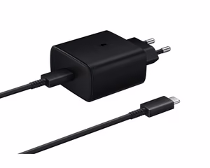 Samsung EP-TA845EWE 45W Seinälaturi USB-C-kaapelilla Samsung EP-DW767JWE 45W 1.8m (OOB Bulk - korvauspakkaus) - Musta
