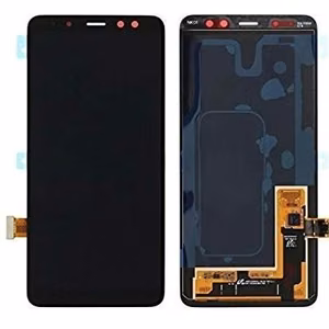 LCD-näyttö Samsung A530 A8 (2018) kosketusnäytöllä musta alkuperäinen (service pack)