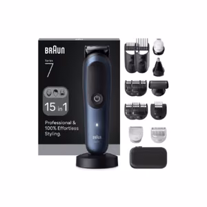 Braun Hair Trimmer All-in-One Series 7 AIO7580 Cordless Wet & Dry Number of length steps 14 Blue/Black