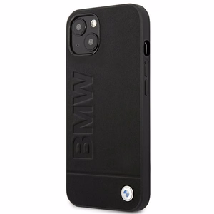 Kotelo BMW BMHCP14MSLLBK iPhone 14 Plus 6.7 "musta / musta nahka leimaaminen
