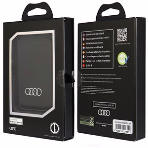 Audi Tekonahkainen magneettinen lompakko yhteensopiva MagSafen kanssa - musta