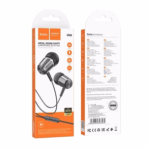 Hoco M108 langalliset nappikuulokkeet Jack 3,5mm - harmaa