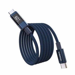 Choetech XCC-1068 PD 60 W USB-C - USB-C kaapeli näytöllä 1,2 m - sininen