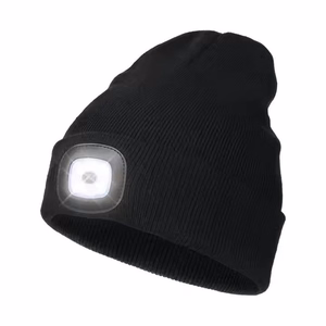 Lippalakki LED-valolla - Musta