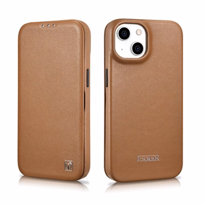 iCarer CE Premium Nahka Folio Case iPhone 14 Plus Magneettinen Flip Nahka Folio Case MagSafe Brown (WMI14220715-BN)
