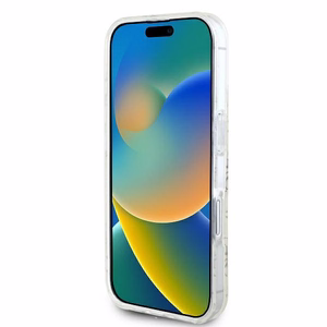 Guess IML 4G Background MagSafe Suojakuori iPhone 16 Plus:lle - valkoinen