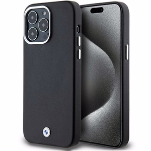 BMW Signature Wrapped Metal MagSafe Suojakuori iPhone 15 Pro Maxille - musta
