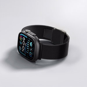 AmazingThing Titan Premium -metallihihna Apple Watch 38/40/41/42/44/45/46/49mm:lle, musta