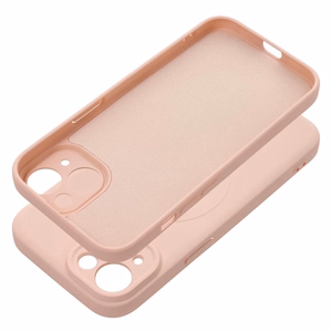 Silikoninen Mag Cover iPhone 15:lle yhteensopiva MagSafen kanssa vaaleanpunainen