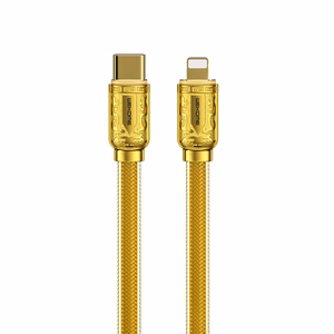 WEKOME WDC-163 Sakin Series USB-C–Lightning charging and data cable, 1 m, PD 20 W, gold