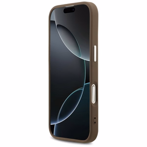 Guess 4G Big 4G Classic Logo Suojakuori iPhone 17:lle - ruskea ja hopeinen