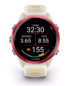 Garmin Forerunner 570 – GPS-älykello, AMOLED, 42 mm, vaaleanpunainen/valkoinen