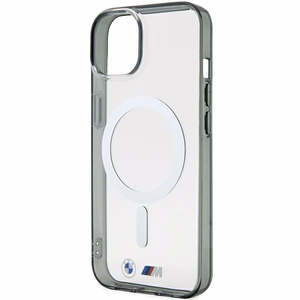 BMW Silver Ring MagSafe iPhone 15 suojakuori - läpinäkyvä