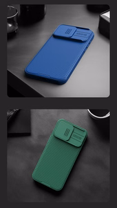 Nillkin CamShield Pro PC+TPU Suojakuori iPhone 15 Pro:lle sininen