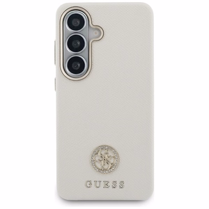 Guess Suojakuori Rhinestone Round Logo MagSafe Samsung Galaxy S26:lle beige