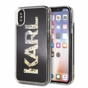 Karl Lagerfeld Karl Logo Glitter iPhone X/Xs kotelo - Musta