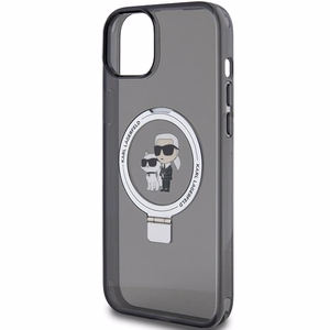 Karl Lagerfeld Ring Stand Karl&Choupette MagSafe suojakuori iPhone 14 / 15 / 13:lle - musta