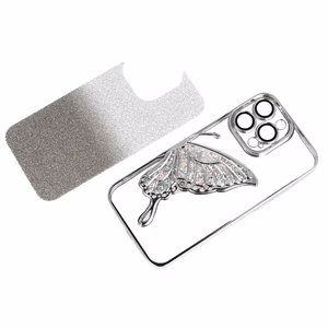 Tel Protect Butterfly Water Suojakuori iPhone 17:lle hopeinen
