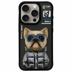 NIMMY suojakuori COOL&CUTE 2.0 Koira iPhone 15 Pro:lle musta