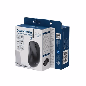 Gembird Dual-mode mouse MUSW2-7B-01 Wireless 2.4G, Bluetooth Black
