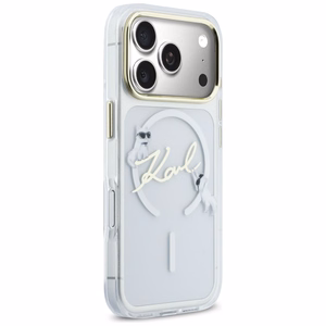 Karl Lagerfeld IML Choupettes Karl Script Logo MagSafe Suojakuori iPhone 17 Pro:lle - Läpinäkyvä