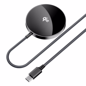 Acefast E24 Qi2 15W magneettinen induktiivinen laturi 1.2m USB-C kaapelilla - musta