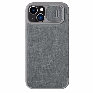 Nillkin Qin Qin Cloth Pro Case Case iPhone 14 Plus kameran kansi Holster kansi Flip Case harmaa