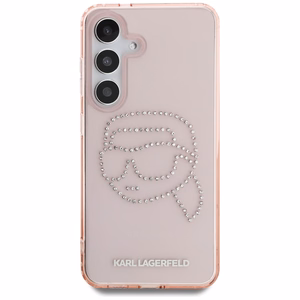 Karl Lagerfeld Rhinestones K. Head Logo Suojakuori Samsung Galaxy S25 Vaaleanpunainen