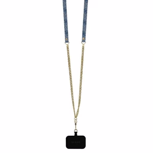Guess nahkainen Metal Logo Strass Crossbody Suojakuori iPhone 16 Pro Max:lle - sininen