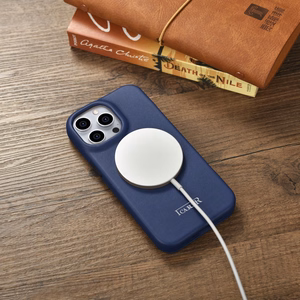 iCarer CE Premium Nahka Folio Case iPhone 14 Pro Magneettinen Flip Nahka Folio Case MagSafe Blue (WMI14220714-BU)