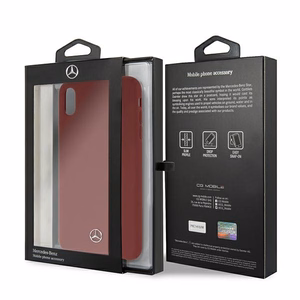Mercedes Silicone Line kotelo iPhone Xs Max - punainen