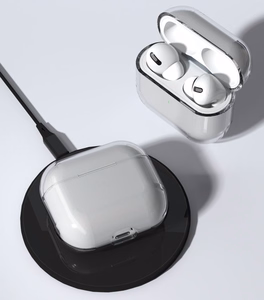Kotelo AirPods 2 / AirPods 1 -kuulokkeille jäykkä, vahva, läpinäkyvä suojus kuulokkeille (kotelo A)